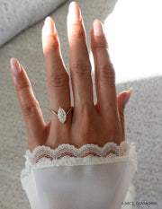 2.0CT Marquise Cut Moissanite Unique Engagement Ring